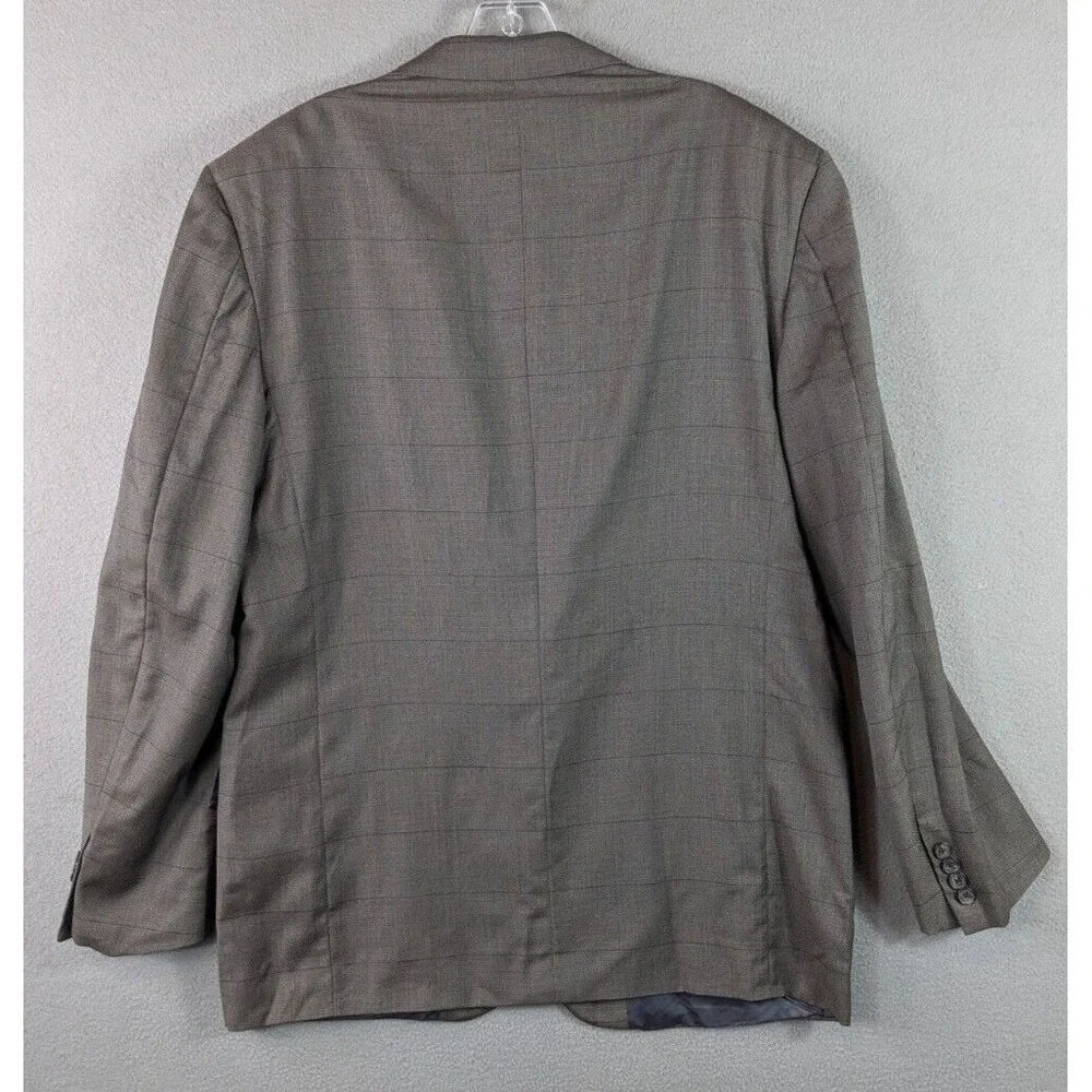 Joseph Abboud Wool Sport Blazer Jacket Men's 42L Gray Window Pane 2 Buttons USA